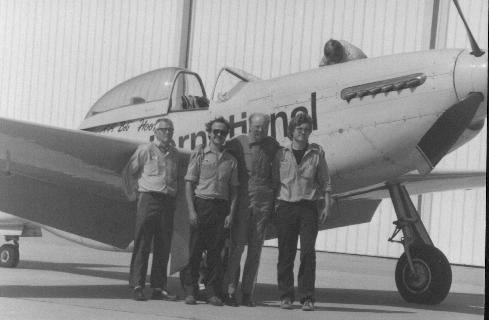 Dad with Bob Hoover and his 2 mechanics.